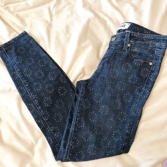 PAIGE Denim - Paige Verdugo Ankle White Sundial Print Jeans